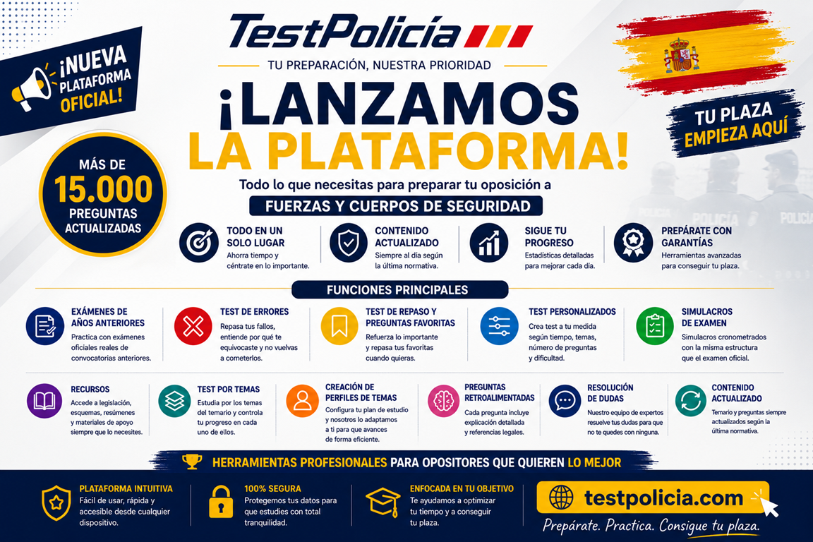 ¡Lanzamos TestPolicia! La nueva plataforma online para preparar tus oposiciones a Policía Nacional